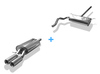 Fox Edelstahl Sportauspuff-Komplettanlage ab Kat VW Passat 3B 3BG 2x76mm rund eingerollt gerade mit Absorber