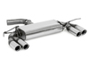 Fox Edelstahl Duplex Racing-Komplettanlage ab Kat. VW Scirocco 3 1.4l 2.0l TDI 2x76mm rund eingerollt abgeschrägt mit Absorber - Ø70mm-System