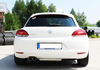 Fox Edelstahl Racing-Komplettanlage ab Kat VW Scirocco 3 1.4l 2.0l TDI 2x76mm rund doppelwandig abgeschrägt - Ø70mm-System