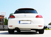 Fox Edelstahl Sportauspuff-Komplettanlage ab Kat VW Scirocco 3 1.4l 2.0l TDI 2x76mm rund doppelwandig abgeschrägt - Ø70mm-System