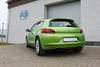 Fox Edelstahl Duplex Sportauspuff-Komplettanlage ab Kat VW Scirocco 3 1.4l 2.0l TDI je 2x76mm rund doppelwandig abgeschrägt Ø70mm-System