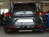 Fox Edelstahl Duplex Racing-Komplettanlage ab Kat VW Scirocco 3 2.0l mit R-Heck je 115x85mm oval eingerollt abgeschrägt ohne Absorber
