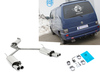 Fox Edelstahl Duplex Sportauspuff-Komplettanlage ab Kat VW T4 Bus Transporter Caravelle Multivan 2x80mm rund eingerollt gerade mit Absorber
