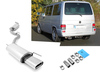 Fox Edelstahl Sportauspuff-Komplettanlage ab Kat VW T4 Bus Transporter Caravelle Multivan 160x80mm flachoval eingerollt abgeschrägt mit Absorber