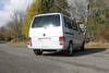 Fox Edelstahl Sportauspuff VW T4 Bus Transporter Caravelle Multivan 2x63mm Dieseloptik scharf 45° nach unten gebogen