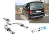 Fox Edelstahl Duplex Sportauspuff-Komplettanlage ab Kat VW T5 Bus 2x80mm rund eingerollt gerade mit Absorber