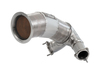 HJS Edelstahl Ø143mm auf 2x60mm Downpipe mit Kat Audi S5 B9 Typ F5