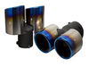 Hurricane Edelstahl Duplex Endrohrsatz je 2x90mm rund burned Titan-Optik (Anschluss 63/76mm)