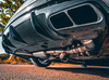 Hurricane V2 Edelstahl Duplex Sportauspuff-Komplettanlage ab Kat mit Klappensteuerung Mercedes CLA45 AMG C117 X117 für originalen Endrohrausgang