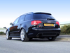 Milltek Edelstahl Duplex Racing-Komplettanlage ab Kat Audi RS4 B7 je 155x100mm oval eingerollt abgeschrägt in schwarz