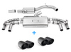 Milltek Edelstahl Duplex Sportauspuff-Komplettanlage ab OPF Audi S3 8Y Sportback je 2x115mm rund eingerollt abgeschrägt aus Carbon