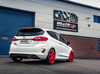 Milltek Edelstahl Sportauspuff-Komplettanlage ab Kat Ford Fiesta Mk8 1.0l Ecoboost ST-Line 90mm rund doppelwandig abgeschrägt