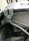 Ragazzon Edelstahl Rennsportanlage ab kat BMW 1er E81 E87 123d 2x80mm rund eingerollt versetzt