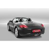 Remus Edelstahl Komplettanlage ab Vorkat Mittig Porsche Boxster S Typ 987 2x98mm Street Race rund eingerollt mit scharfkantigem Innenrohr und Carbonschriftzug