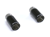 Remus Edelstahl Endrohrsatz 2x84mm Black Chrome rund eingerollt schwarz mit Carbon-Schriftzug