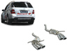 Supersprint Edelstahl Duplex Sportauspuff Mercedes M-Klasse W164 ML350 ML500 in ML63-Optik je 2x120x80mm oval eingerollt abgeschrägt