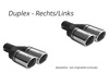 Ulter Duplex Sportauspuff Audi A4 8K Lim., Avant 2008- 70mm rund eingerollt abgeschrägt mit Absorber