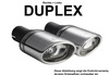 Ulter Duplex Sportauspuff BMW 6er E63 04- 120x80mm oval eingerollt seitlich abgeschrägt mit Absorber
