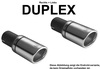 Ulter Duplex Sportauspuff Fiat 500 ABARTH 08- 100mm rund eingerollt abgeschrägt mit Absorber