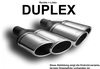 Ulter Duplex Sportauspuff Mercedes E-Klasse W211 01- 220x80mm oval eingerollt gerade ohne Absorber