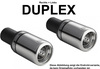 Ulter Duplex Sportauspuff Renault LAGUNA 2 02/2001- 80mm rund eingerollt gerade mit Absorber