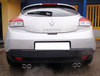 Ulter Duplex Sportauspuff Renault MEGANE 3 Fließheck 5-türig, Coupe 70mm rund eingerollt abgeschrägt mit Absorber