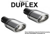 Ulter Duplex Sportauspuff Skoda OCTAVIA 1U Fließheck, Kombi 10/96-05 120x80mm oval eingerollt abgeschrägt mit Absorber