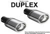 Ulter Duplex Sportauspuff Toyota IQ 120x80mm oval eingerollt gerade mit Absorber