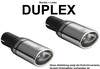 Ulter Duplex Sportauspuff Toyota YARIS 3 2011- 95x65mm oval eingerollt gerade mit Absorber