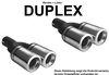 Ulter Duplex Sportauspuff Volkswagen GOLF 4 10/97-06/04 80mm rund eingerollt gerade mit Absorber