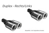 Ulter Duplex Sportauspuff Volkswagen PASSAT B5/B6 Lim., Variant 96-05 80mm rund eingerollt gerade mit Absorber