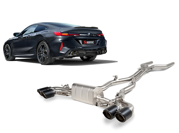 Akrapovic Evolution Line Titan Duplex Racing-Komplettanlage inkl. OPF-Ersatz BMW M8 inkl. Competition F91 F92 je 2x rund abgeschrägt aus Carbon: S-BM/T/22HANLR