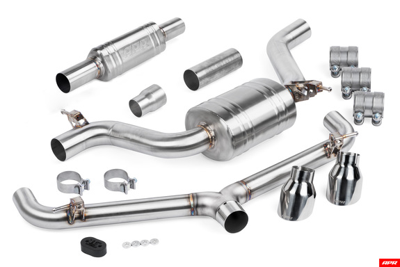 APR Edelstahl Duplex Ø76mm Sportauspuff-Komplettanlage ab Kat VW Golf 7 GTI VorFacelift je 102mm rund scharf schräg: CBK0008#1 APR Edelstahl Duplex Ø76mm Sportauspuff-Komplettanlage ab Kat VW Golf 7 GTI VorFacelift je 102mm rund scharf schräg: CBK0008#1