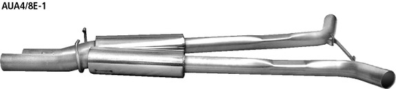 Bastuck Edelstahl Vorschalldämpfer Audi A4 B6 B7 6 Zyl. Quattro 8E u. Cabrio 8H: AUA4/8E-1#1