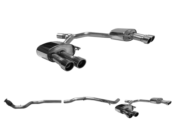 Bastuck Edelstahl Duplex Racing-Komplettanlage ab OPF Audi A4 B9 2.0l TFSI Quattro je 2x90mm rund eingerollt (ab 2018): AUA4/B9-Q90EPANLR7