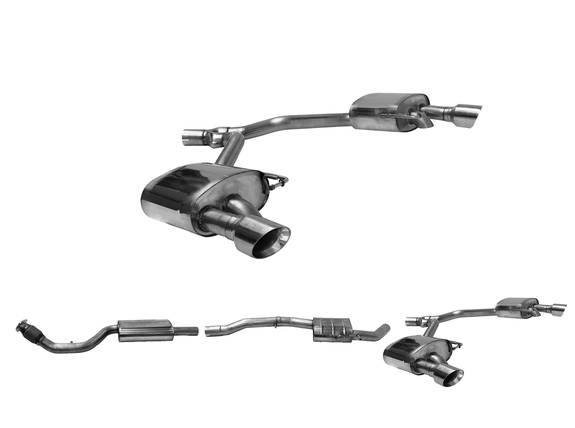 Bastuck Edelstahl Duplex Sportauspuff-Komplettanlage ab OPF Audi A4 B9 2.0l TFSI Quattro je 100mm rund doppelwandig (ab 2018): AUA4/B9-T100RSANL7