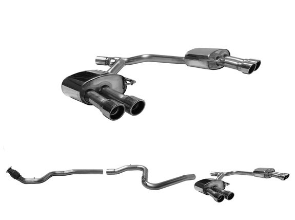 Bastuck Edelstahl Duplex Racing-Komplettanlage ab OPF Audi A4 B9 TFSI Facelift Frontantrieb je 2x90mm rund eingerollt (ab 2018): AUA4/B9-Q90EPANLR5