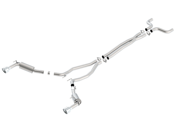 Borla S-TYPE Edelstahl Duplex Sportauspuffanlage ab Kat Ø63,5mm-System Chevrolet Camaro V8 Facelift Modelljahr 2014-15 je 114mm rund eingerollt abgeschrägt: 140530