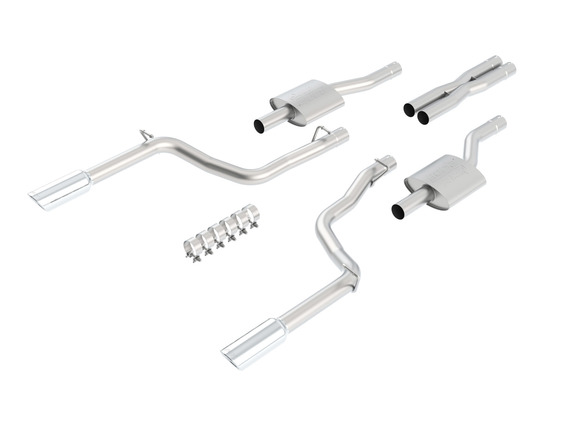 Borla ATAK® Edelstahl Duplex Komplettanlage ab Kat Dodge Magnum SRT-8 LX 6.1l V8 Bj.05-08 je 101mm eingerollt abgeschrägt: 140407#3