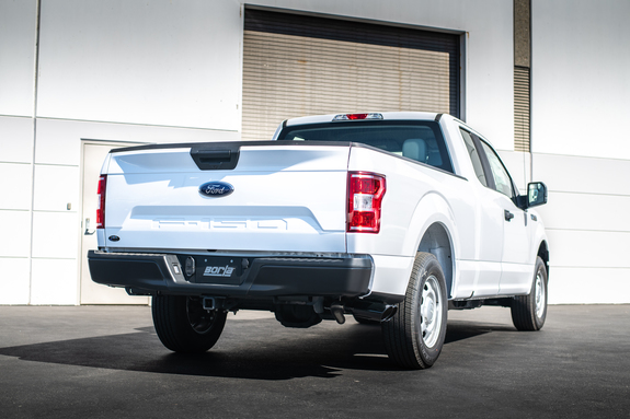 Borla S-TYPE Edelstahl Sidepipe Sportauspuff-Komplettanlage ab Kat Ford F-150 ab 2015 2x102mm rund eingerollt abgeschrägt in schwarz