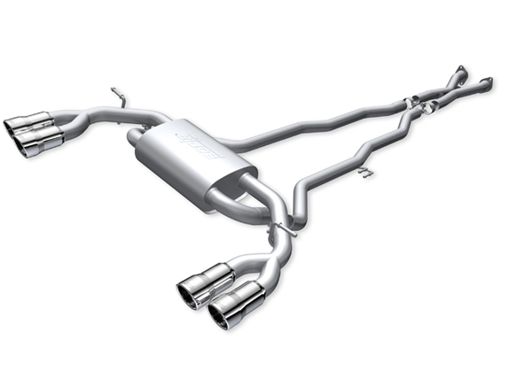 Borla Edelstahl Duplex Sportauspuffanlage ab Kat Hyundai Genesis Coupe 3.8l V6 je 2x89mm rund eingerollt abgeschrägt
