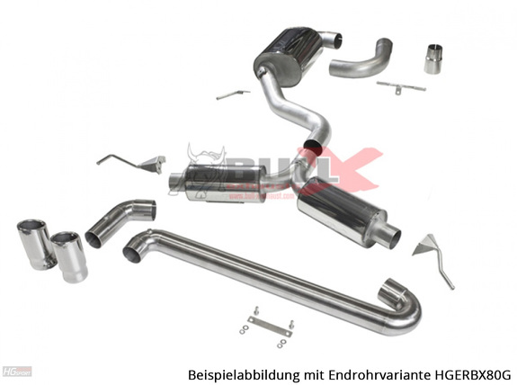 BULL-X Y-Style Edelstahl Sportauspuff-Komplettanlage ab Kat Ø76mm Audi A3 8P Sportback inkl. Endrohrsatz nach Wahl: HGAGAVAG02-3_PAGAVAG02ERBVL-7ANL1