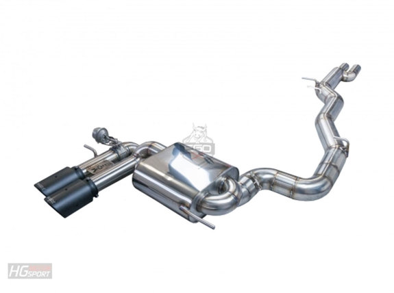 EGO-X Edelstahl Sportauspuff-Komplettanlage ab Kat mit Klappensteuerung Ø89mm Audi RS3 8P Sportback inkl. Endrohrsatz nach Wahl: HGBXAGAVAG16ANL