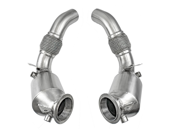Bull-X Edelstahl Ø70mm-Downpipe mit 200-Zeller Sport-Kats BMW M5 F10: HGDPBM005-4#1