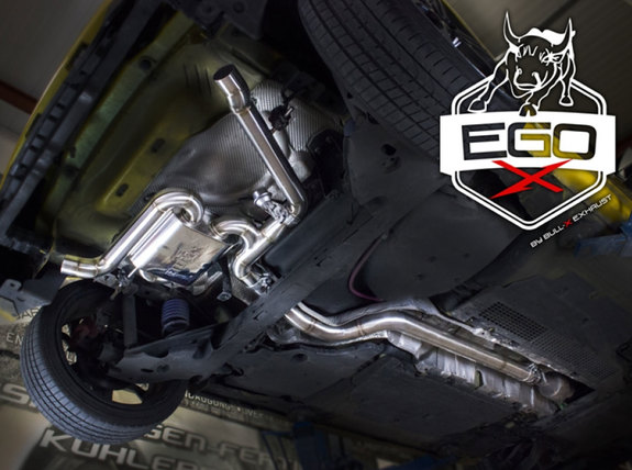 EGO-X Edelstahl Duplex Sportauspuff-Komplettanlage ab Kat mit Klappensteuerung Ø76mm 3 Zoll Renault Clio 4 RS für originale Endrohre: HGBXAGARE01ANL