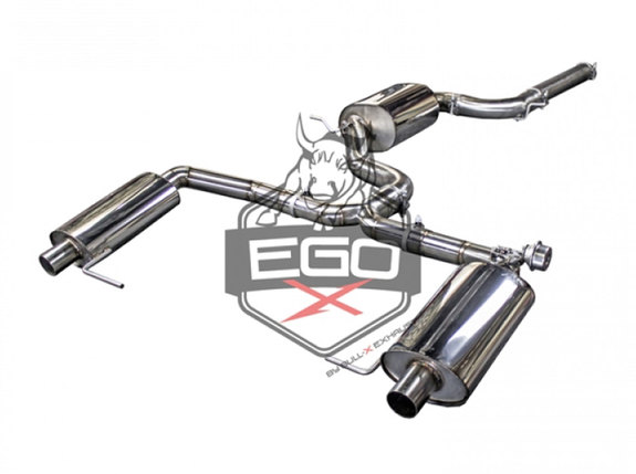 EGO-X Edelstahl Duplex Sportauspuff-Komplettanlage ab Kat mit Klappensteuerung Ø76mm Seat Leon 5F ST Cupra inkl. Endrohrsatz nach Wahl: HGAGAVAG09KSTANL