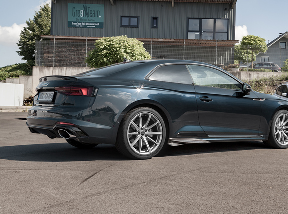 Capristo Edelstahl Duplex Sportauspuff-Komplettanlage ab VSD Audi RS5 B9 Coupe Typ F5 oval eingerollt abgeschrägt: 02AU00503014