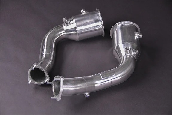 Capristo Edelstahl Downpipe inkl. 250 Zeller Sportkats Audi S8 D5: 02AU01903039