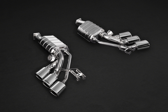 Capristo Edelstahl Sidepipe Sportauspuff Mercedes G-Klasse G63 AMG ab 2012 je 3x oval eingerollt abgeschrägt: 02MB08503012