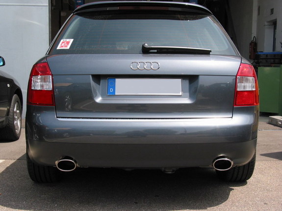 Eisenmann Edelstahl Duplex Sportauspuff Audi S4 B6 Limousine, Avant u. Cabrio je 1x120x77mm oval eingerollt abgeschrägt